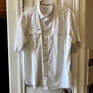 Poncho NWOT XL Short Sleeve Pinstripe Western Shirt Regular Fit